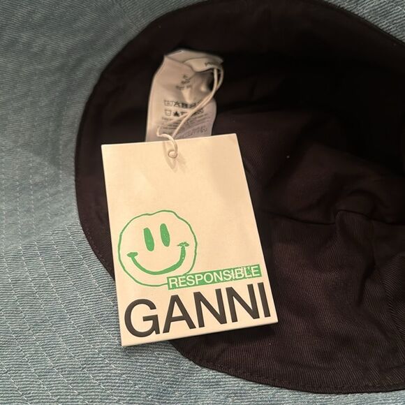 Ganni Blue Bucket Hat size Medium/Large main image 2